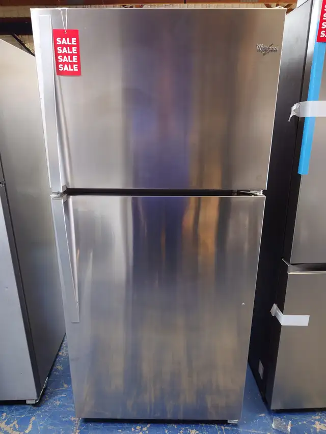 Whirlpool '30' Stainless Steel Top Freezer Bottom Fridge on Sale