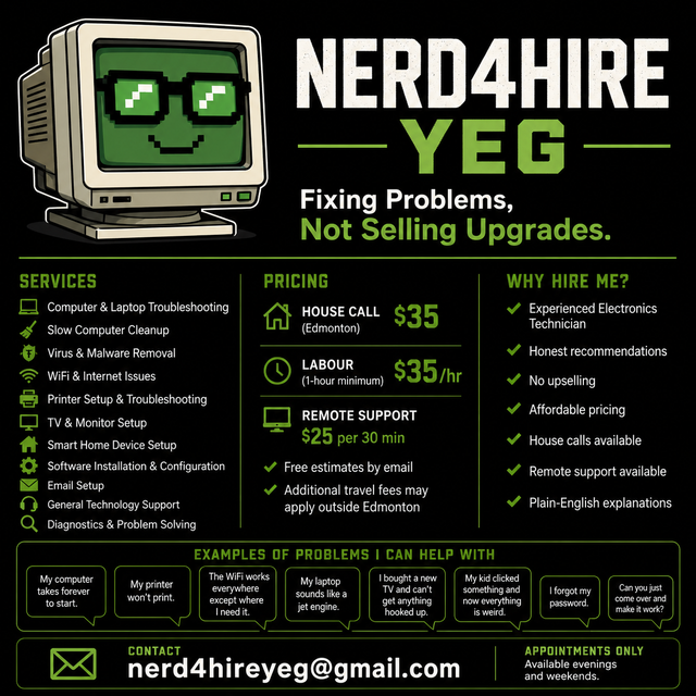 Nerd4Hire YEG - Computer Repair & Tech Support