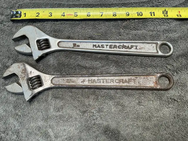 2 MASTERCRAFT 12 inch Adjustable Wrenches !
