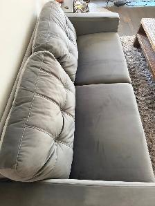 Modern Grey Velvet couch/sofa - Photo 2