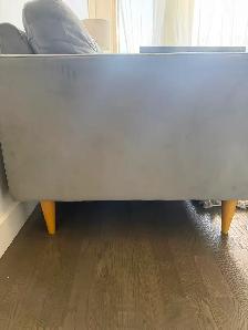 Modern Grey Velvet couch/sofa - Photo 3