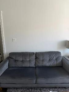 Modern Grey Velvet couch/sofa - Photo 4