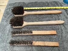 4 Wire Brushes Wood Handles !