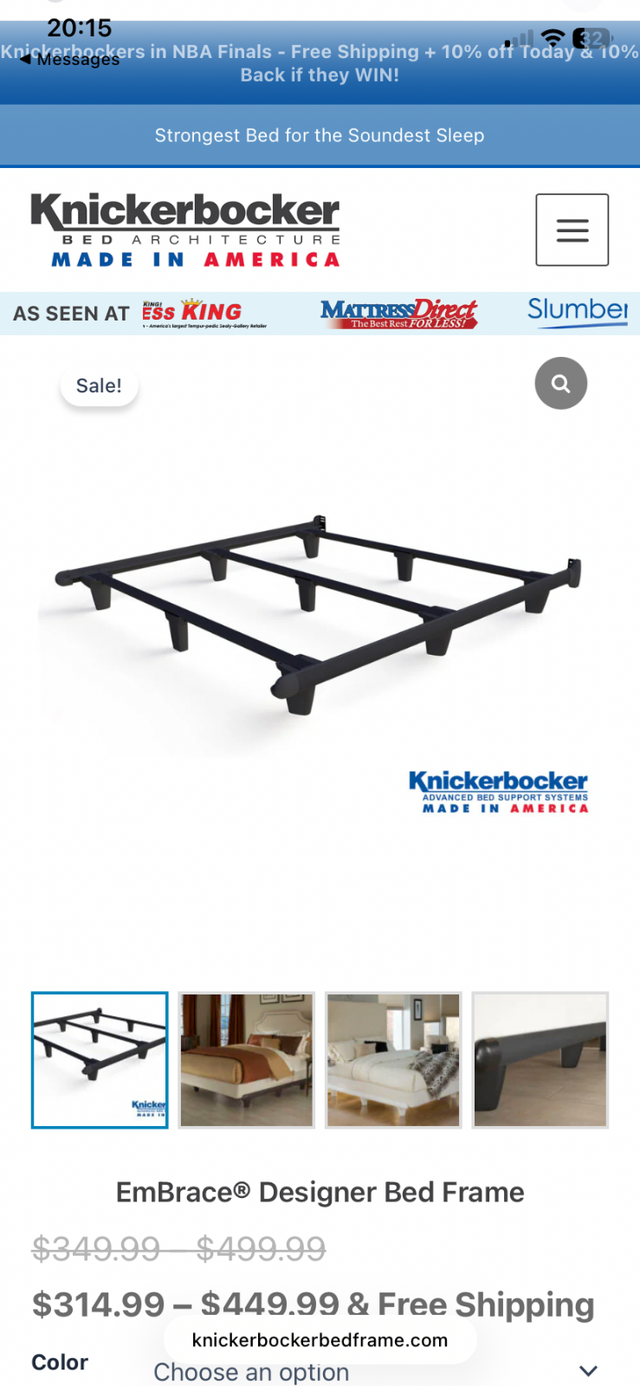 Base de lit queen Knickerboker et sommier