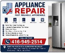 Appliance Repair Same Day Service Fridge Washer Dryer Dishwasher