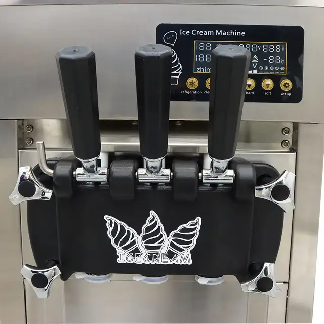 Promotion 3 Flavor Soft Ice Cream Machine w/LED Display210153