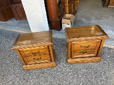 Free delivery used Victoriaville Oak Nightstands (Pair)