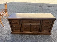 Free delivery used Wooden Dresser with Drawers - Photo 5
