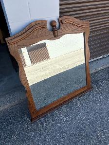 Free delivery used Oak Wood Mirror - Photo 2