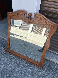 Free delivery used Oak Wood Mirror - Photo 5