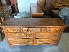 Free delivery used Oak Dresser with 7 Drawers - Photo 2