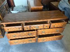 Free delivery used Oak Dresser with 7 Drawers - Photo 3
