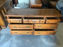 Free delivery used Oak Dresser with 7 Drawers - Photo 6