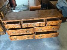 Free delivery used Oak Dresser with 7 Drawers - Photo 7