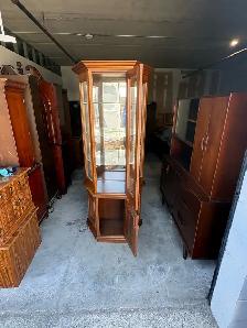 Free delivery used Wooden Display Cabinet with Glass Doors - Photo 7