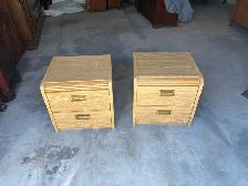 Free delivery used Pair of Oak-Look Nightstands with 2 Drawers