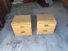 Free delivery used Pair of Oak-Look Nightstands with 2 Drawers - Photo 2