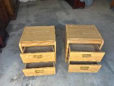 Free delivery used Pair of Oak-Look Nightstands with 2 Drawers - Photo 3