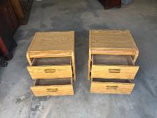 Free delivery used Pair of Oak-Look Nightstands with 2 Drawers - Photo 6
