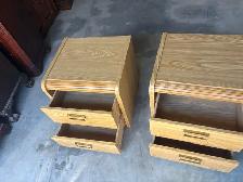 Free delivery used Pair of Oak-Look Nightstands with 2 Drawers - Photo 7