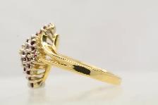 14K RED STONE CLUSTER RING - Photo 2