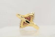 14K RED STONE CLUSTER RING - Photo 3