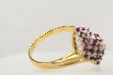 14K RED STONE CLUSTER RING - Photo 4