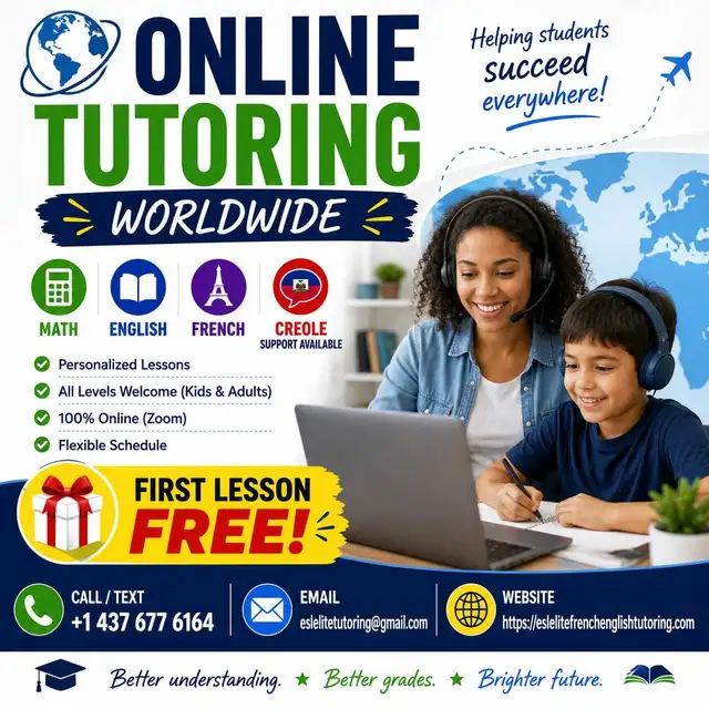 French, English, Creole & Math Tutoring