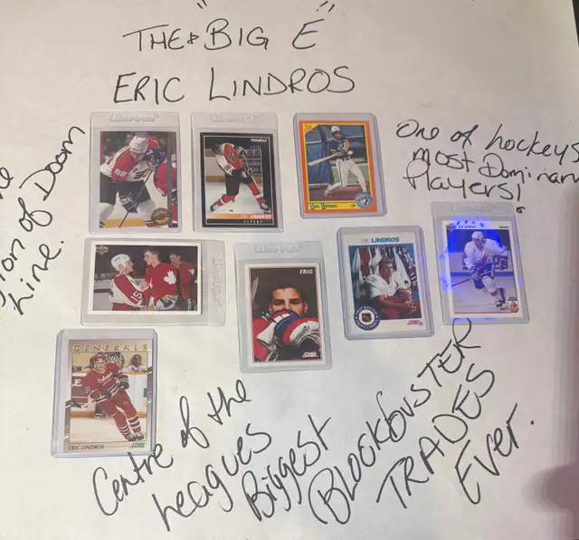 LOT OF ERIC LINDROS CARDS THE BIG "E"