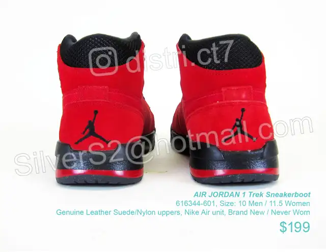 JORDAN 1 Trek SneakerBoot Size 10 Men 11.5 Wmn (Gym Red/Black)