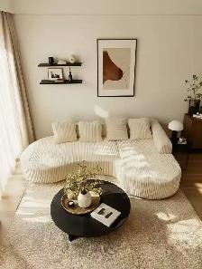 Brand New 113' Boneless Corduroy Sectional Sofa $299 to $359 - Photo 3