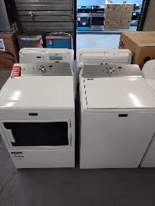 Maytag '27' White Top Load Commercial Washer / Dryer Set on Sale