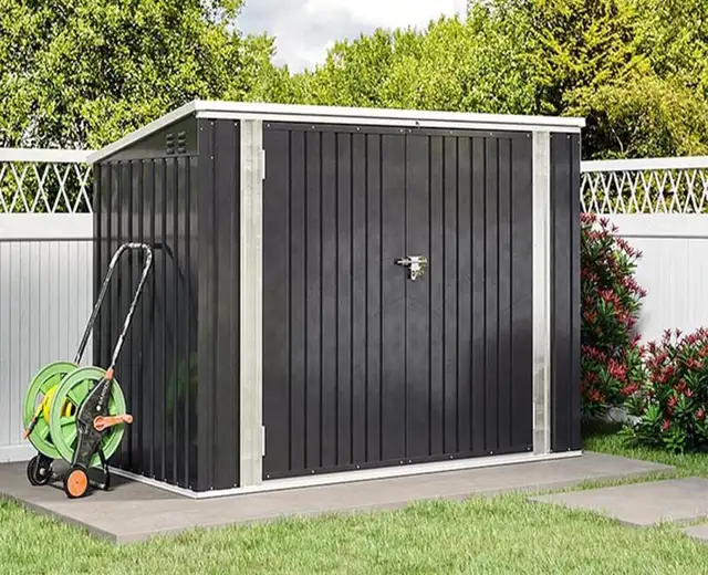 Relyard 6x3 Metal Garbage Shed for 3 Bins Outdoor Storage
