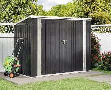 Relyard 6x3 Metal Garbage Shed for 3 Bins Outdoor Storage