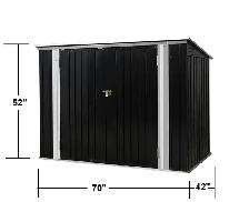 Relyard 6x3 Metal Garbage Shed for 3 Bins Outdoor Storage - Photo 2