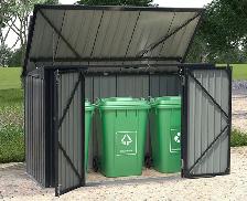 Relyard 6x3 Metal Garbage Shed for 3 Bins Outdoor Storage - Photo 4