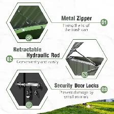 Relyard 6x3 Metal Garbage Shed for 3 Bins Outdoor Storage - Photo 7