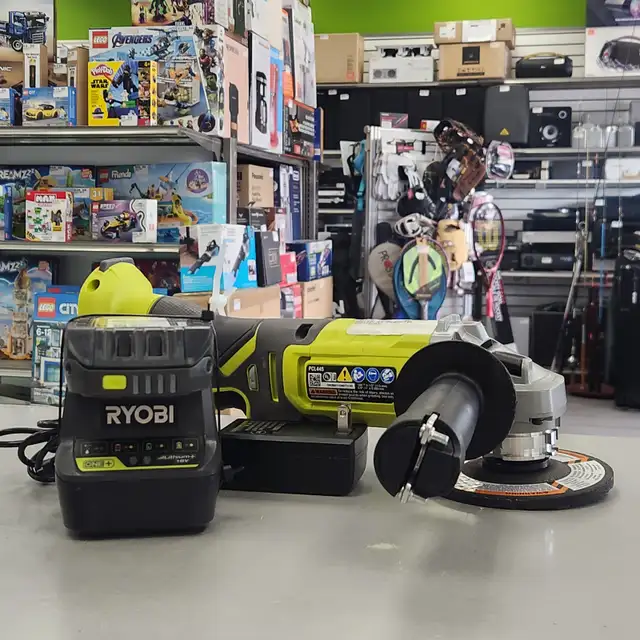 RYOBI 18V Angle Grinder Kit with 4.0 Ah Battery and Charger