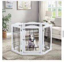 Extra-Wide 6-Panel Freestanding Pet Gate & Playpen - Photo 3