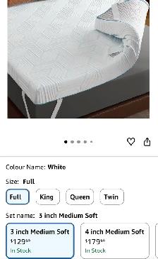 Novilla Cooling Memory Foam Mattress Topper – Full Size - Photo 8