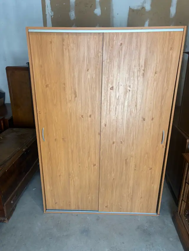 Free delivery used Wooden Wardrobe with Sliding Doors