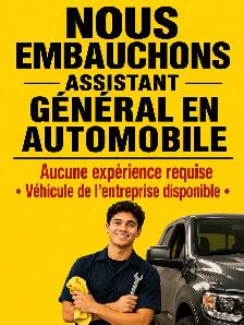 NOUS EMBAUCHONS | ASSISTANT AUTO | VÉHICULE FOURNI