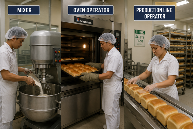 Hiring Mixer, Oven operator, line operator