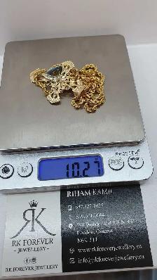 14k yellow gold chain & Cross# 413_16 - Photo 6