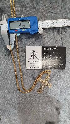 14k yellow gold chain & Cross# 413_16 - Photo 7