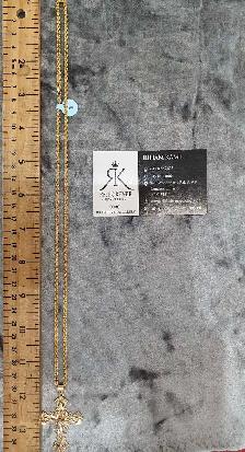 14k yellow gold chain & Cross# 413_16 - Photo 8
