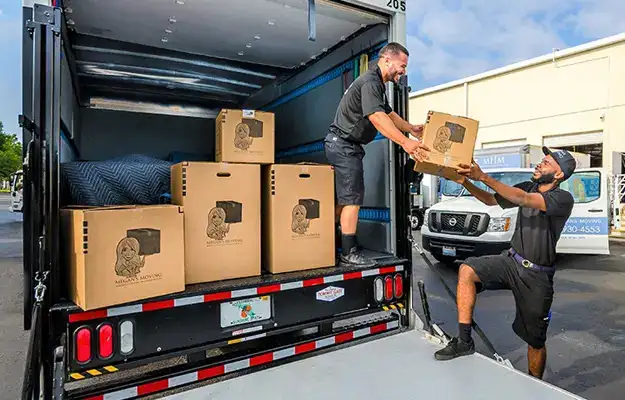 MOVING & UNLOADING TRUCK