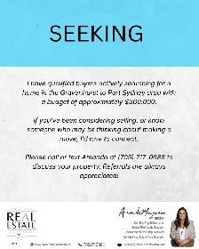 SEEKING HOME FOR SALE