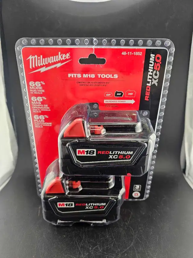 Milwaukee 48-11-1852 M18 5.0ah 2 pack Battery NEW