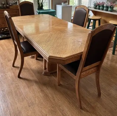 Solid Oak Kitchen Table with Chairs